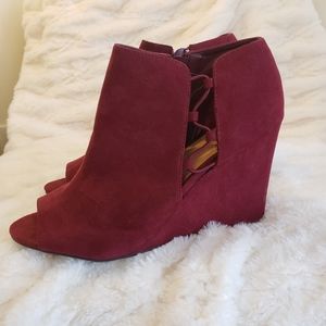 Suede Crimson Booties